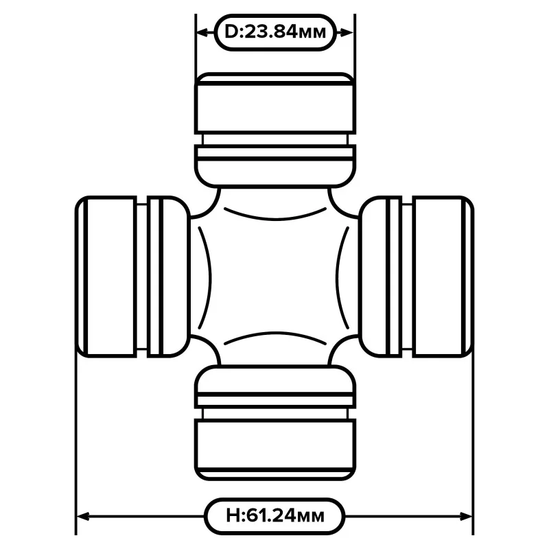Крестовина (23*61) 100шт б/масл для а/м 2101-2107,Нива 2121