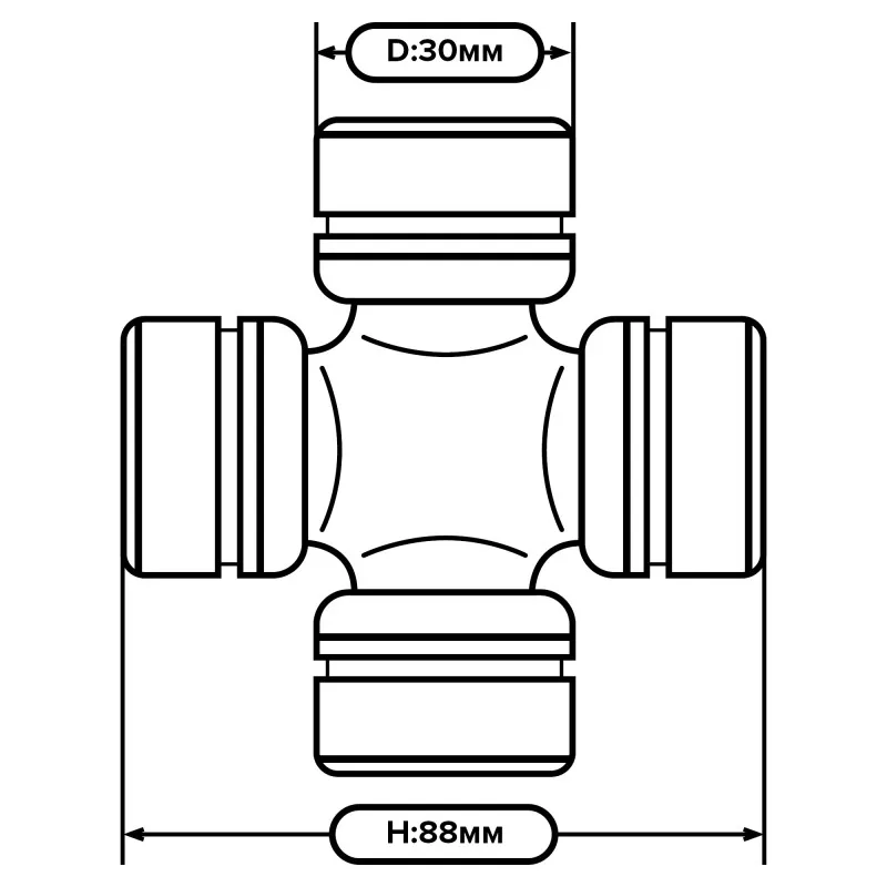 Крестовина (30*88) 56шт Волга, Газель, РАФ, УАЗ, МТЗ 3102-2201025