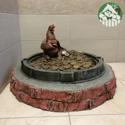 Декоративная крышка Курица на деньгах H-55 см