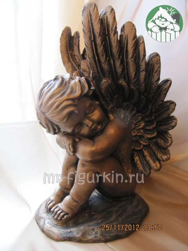Фигура Ангел на камне (бронза) H-29 см