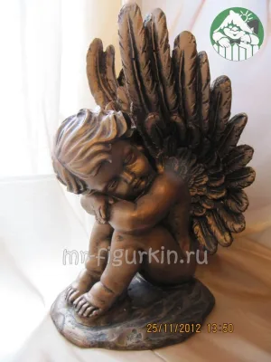 Фигура Ангел на камне (бронза) H-29 см