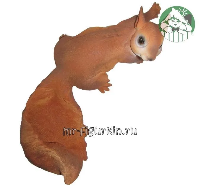 Фигурка садовая Навесная Белка - поилка H-15 см, L-35 см
