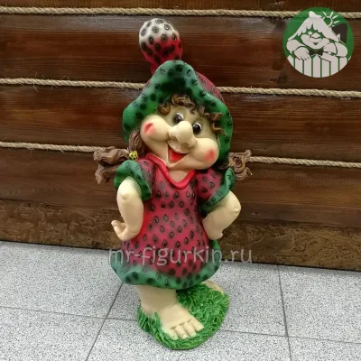 Садовая фигура Девочка - клубничка малая H-52 см