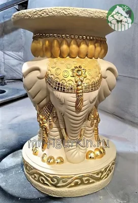Фигура Тумба "Три слона" (слоновая кость) 41х27х27 см