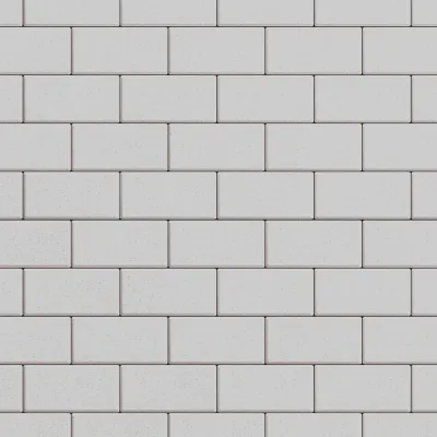 Тротуарная плитка "Кирпичик", 40/50/60  мм, цвет  Белый