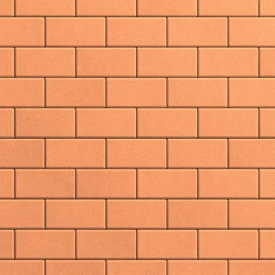 Тротуарная плитка "Кирпичик", 40/50/60  мм, цвет  Оранжевый