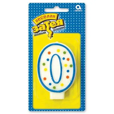 Свеча для торта Цифра 0 7,6см