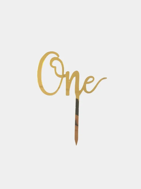 Топпер One золотой, акрил