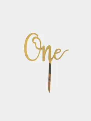 Топпер One золотой, акрил