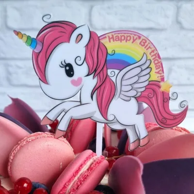 Топпер Happy Birthday, Единорог