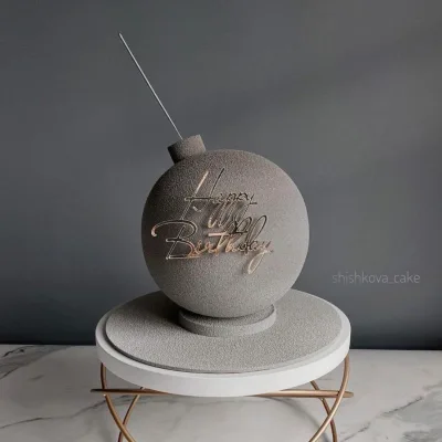 Топпер Happy Birthday5 золото торцевой без палочки, 9см