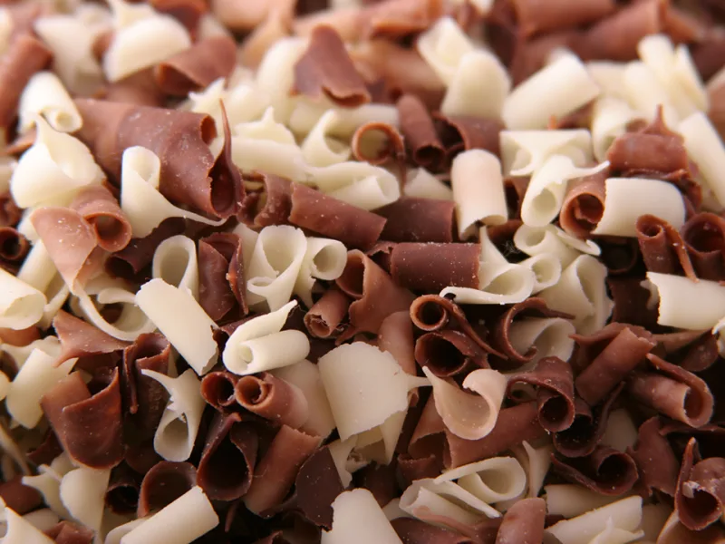 Стружка (завитки) из темного и белого шоколада Callebaut, 50гр