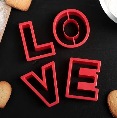 Набор форм для вырезания печенья LOVE, h=5см
