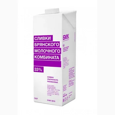 Сливки БМК 33%, 1л