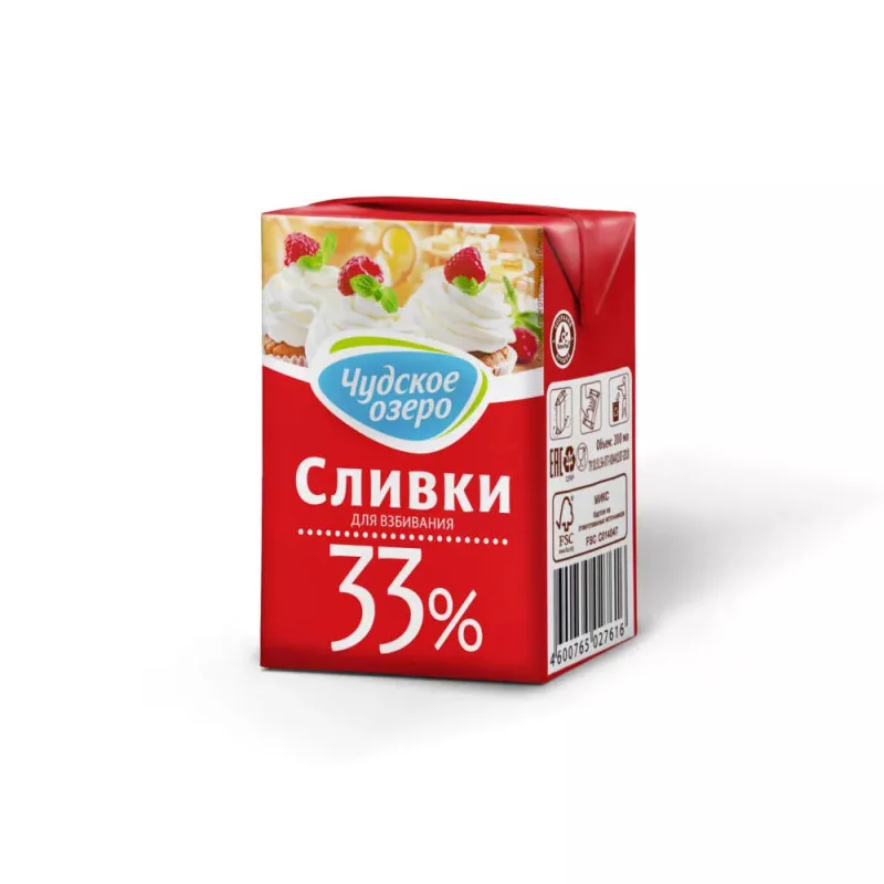 Сливки Чудское Озеро 33% 0,5л