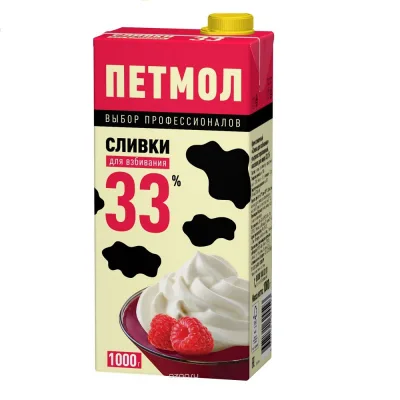 Сливки Петмол 33% 1л
