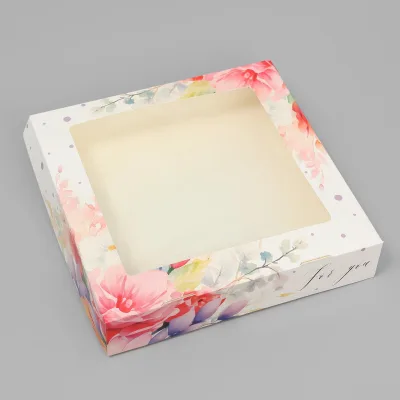 Коробка Цветы 20*20*4см