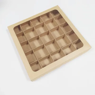 Упаковка для 25 конфет 20*20*2.5см крафт