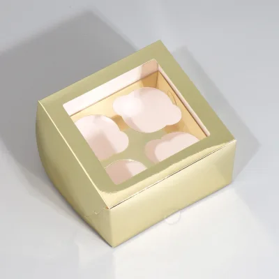 Коробка для 4 капкейков Шампань, 16*16*10см