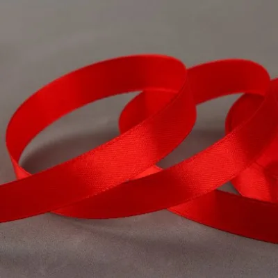 Лента Атласная красная, 12мм*23ярд