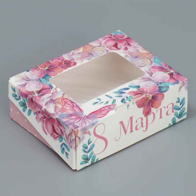 Коробка складная 8 марта,10*8*3,5 см