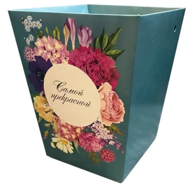 Кашпо Романтика бирюзовое, 15*12*9см