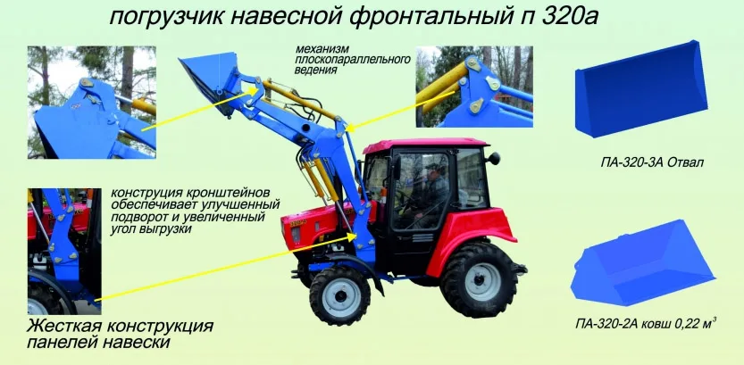Погрузчик на трактор МТЗ-320 (Усиленный) П-320-0А