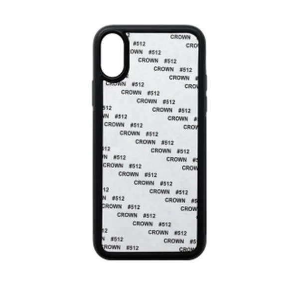 Чехол под сублимацию для iPhone Х, силикон + алюм. пластина., Чёрный