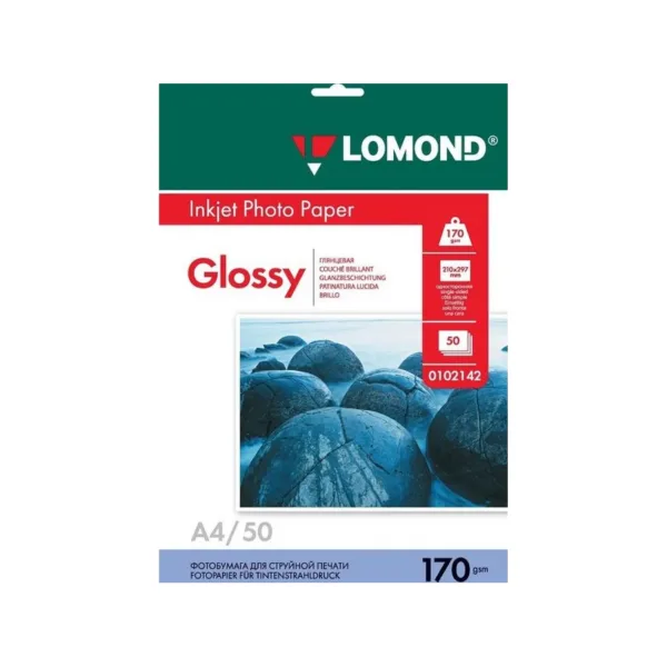 Фотобумага Lomond глянцевая А4 170 г/м2 50 л, (0102142)
