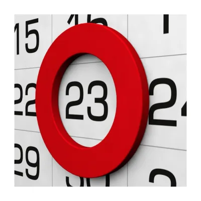 Календарные курсоры магнитные красные, круглые, 39мм; внутр - 25мм; ПВХ; 4 магнита, 50 шт