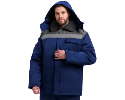 Куртка зимняя Бригада NEW (тк.Смесовая,210), т.синий/серый