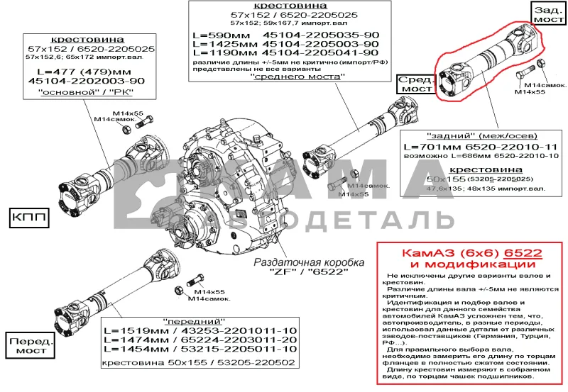вал кард. зад.моста (меж/осевой 6520) L=686мм 6520-2201011-10 (Торц.шлицы, Бол.фланцы)