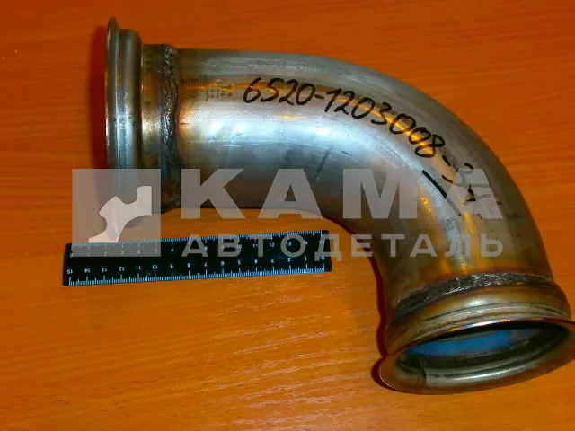 труба приемная - УГОЛ от турбины Е-4 "хомуты" (-34 ЗАВОД) 6520-1203008-34*