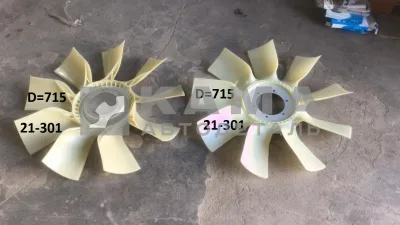 крыльчатка вентилятора Д715 (Е-4) "21-301" (Технотрон), загнут.лопасти, Без обечайки