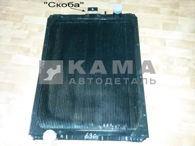 радиатор основной КАМАЗ ШААЗ 65115Ш-1301010-21 (рейсталинг Е3,4 "МЕДНЫЙ") 69х93см ("скоба")