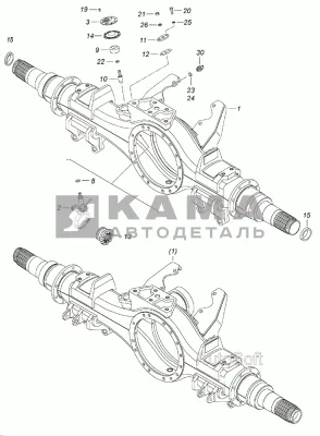 картер моста Среднего ("чулок"-балка) 6520-2501009(07)*