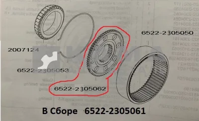 ступица шестерни колесного редуктора Перед. моста 6522-2305062 (есть всборе! 6522-2305061)*