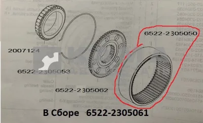 Шестерня колесного редуктора Перед. моста 6522-2305050 (есть всборе! 6522-2305061)*