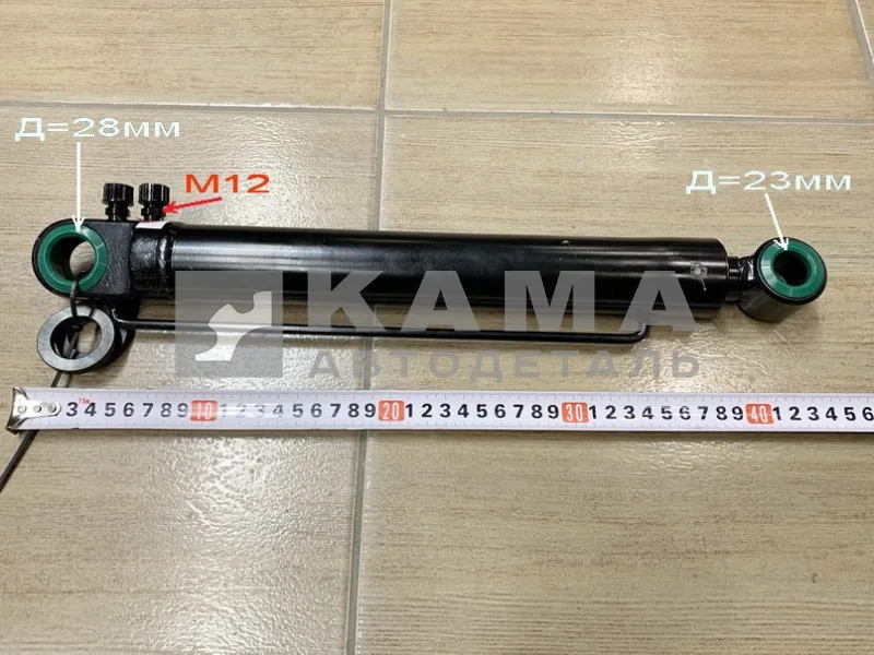 гидроцилиндр МОК DCD2-112734 короткий, 2 штуцера М12 (D23/28 мм)