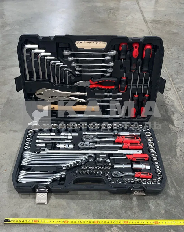 набор инструментов в пластм. боксе (FORCEKRAFT/BAUM) 142 пр. 1/4", 3/8", 1/2"(41421-5)