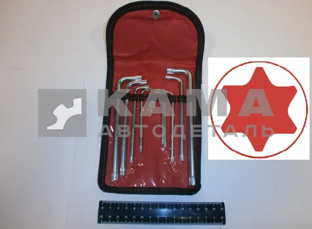 набор ключей имбусовых TORX Tamper, к-т 9 шт.: Т10-Т50, CrV, удлиненные/ЗВЕЗДОЧКА(12313/657188)