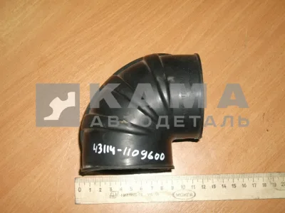 патрубок ТКР "угол" черный ЗАВОД 4310(43114)-1109600 (мЕньший) (РТИ)