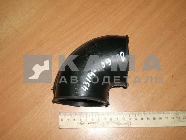 патрубок ТКР "угол", черый "ЭКОНОМ" 4310(43114)-1109600 (мЕньший) (РТИ)