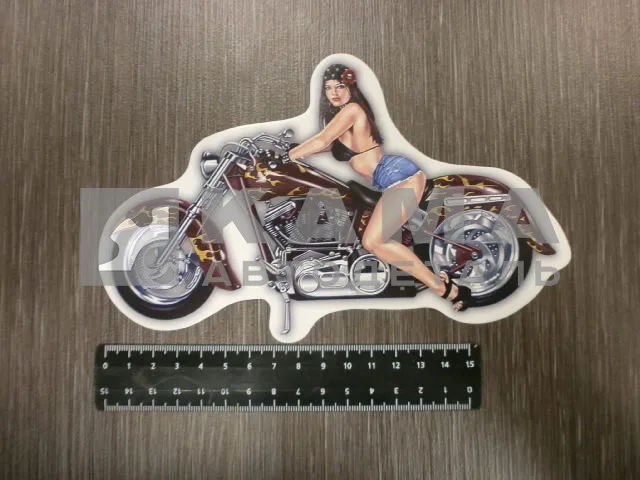 наклейка "MOTO GIRL ПЛАМЯ" (13х20 см) полноцветная