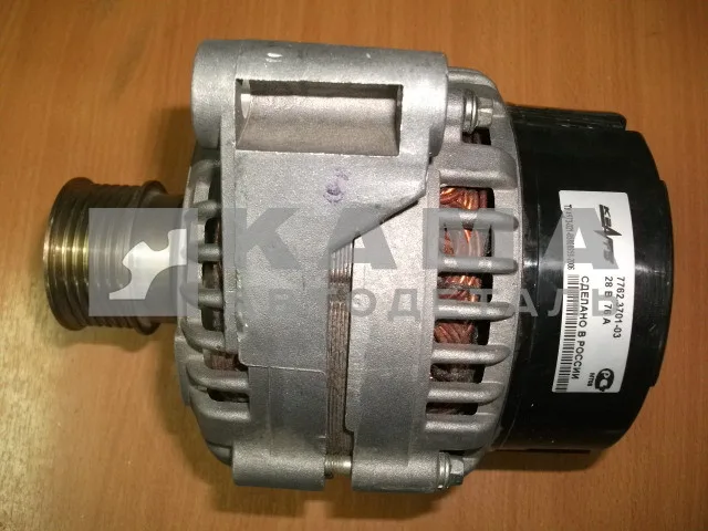 генератор 7762.3701-10(-03) (6-ти руч.шкив уменьшен.(50мм) диаметра) 28V-80А (76А) "КЗАТЭ"