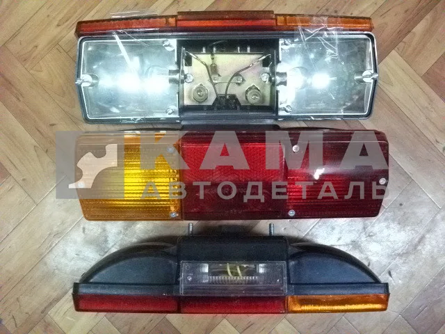 фонарь задний КамАЗ левый ("зализанный",С подсветкой) крашеный-зеркаль.отражат.(355) (ФП-130)