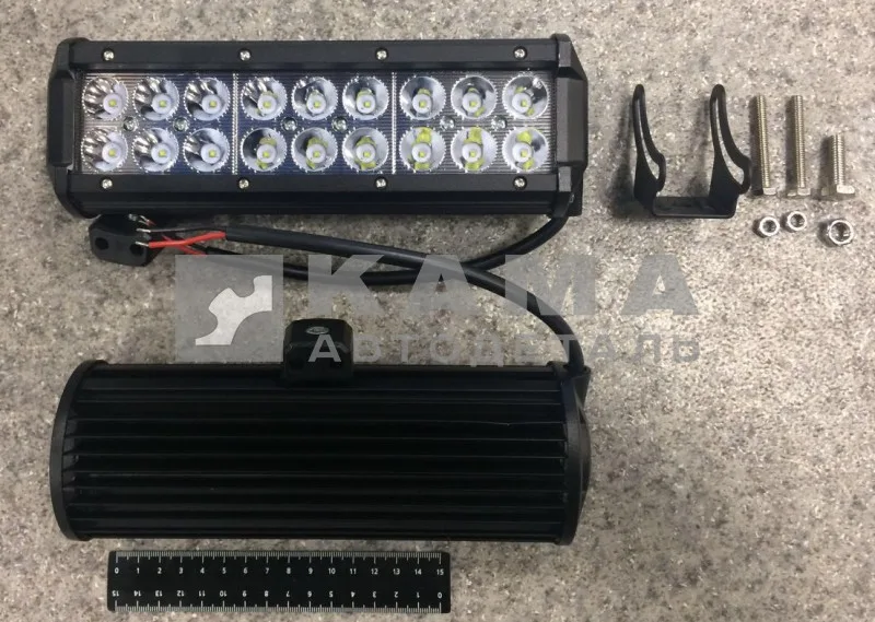противотуманка СВЕТОДИОД. 18 LED D-54 (метал. двухрядная, белая)
