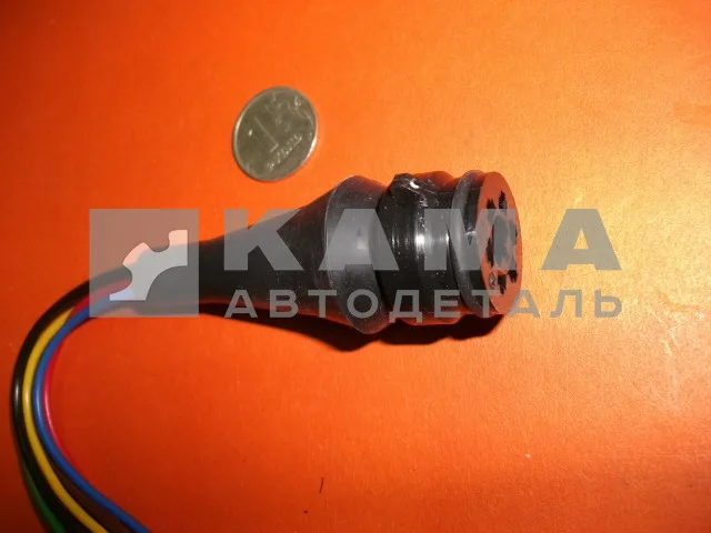 разъем на задние фонари ЕВРО круглый "ШТЕКЕР" (клеммы"мама" от маш. с защелкой, с провод.) СЦАЗ-2-6Р