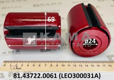 втулка рессоры Пер LEO300031A (D=69,d=24,L=95) сай-блок (81.43722.0061) Шакман и др.