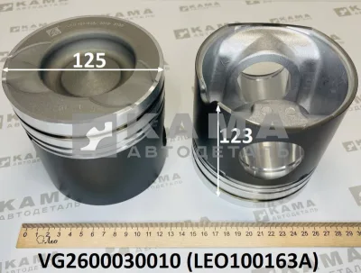 поршень Вичай WD615 (D=125,H=123,E-2,290лс) LEO100163A (VG2600030010) Шакман/Хово